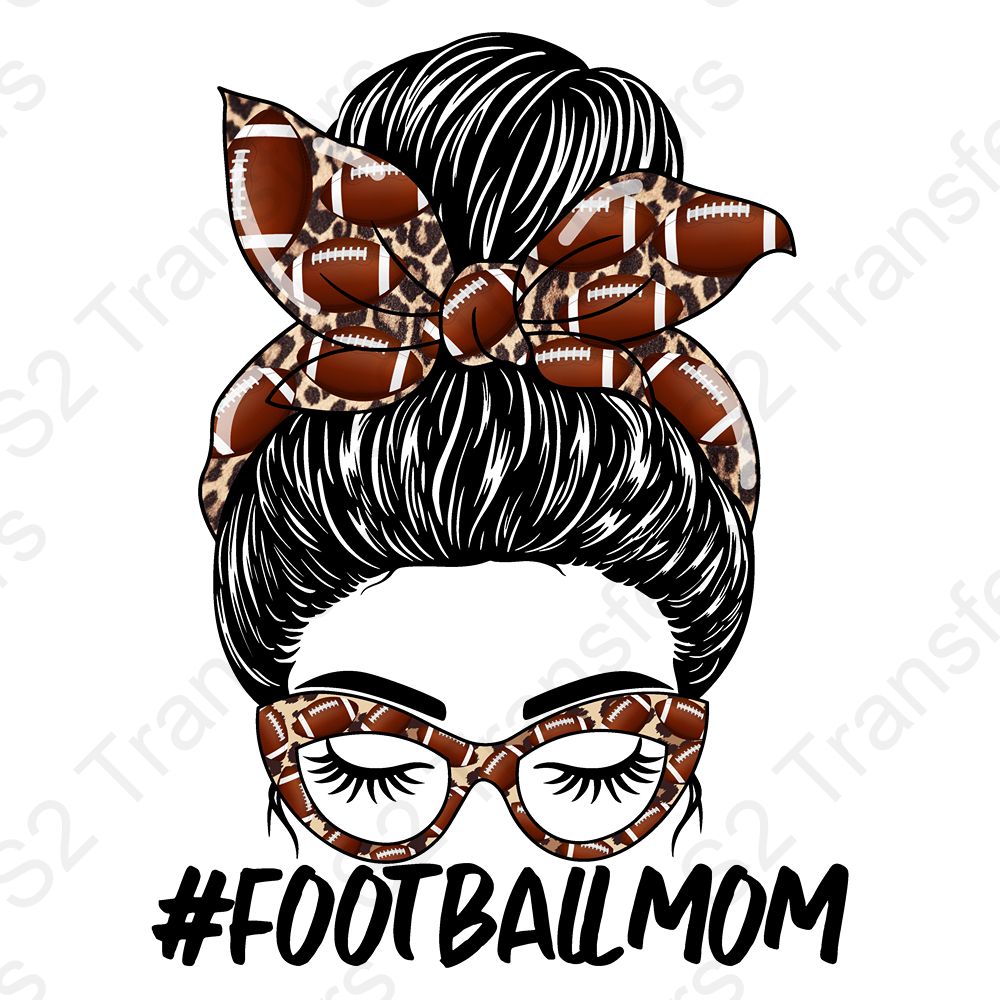 Messybun Football Mom