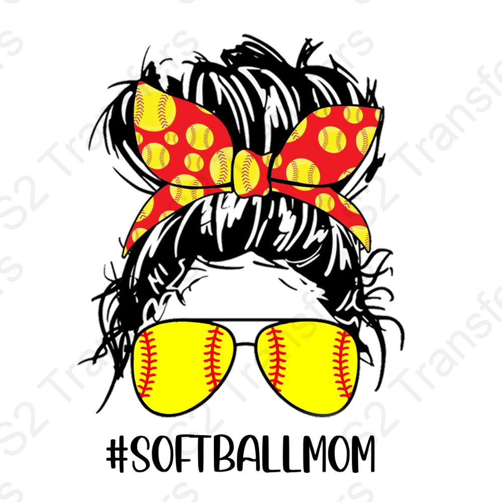 Messybun Softball Mom