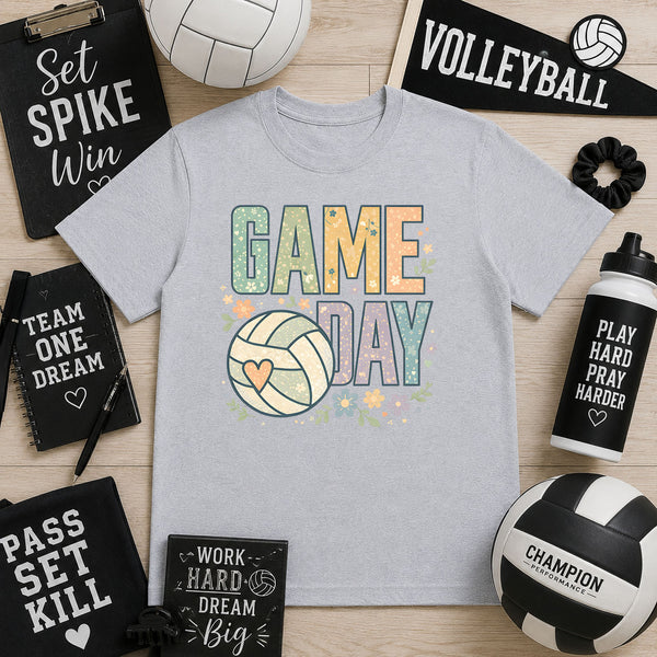 Pastel Game Day Volleyball – DTF Transfer