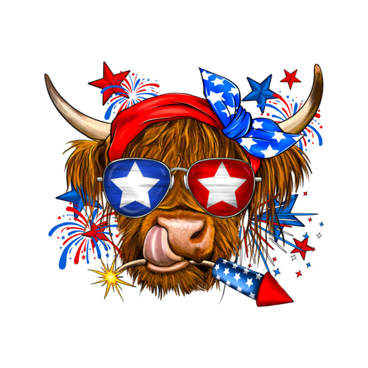 Patriotic Highland Cow