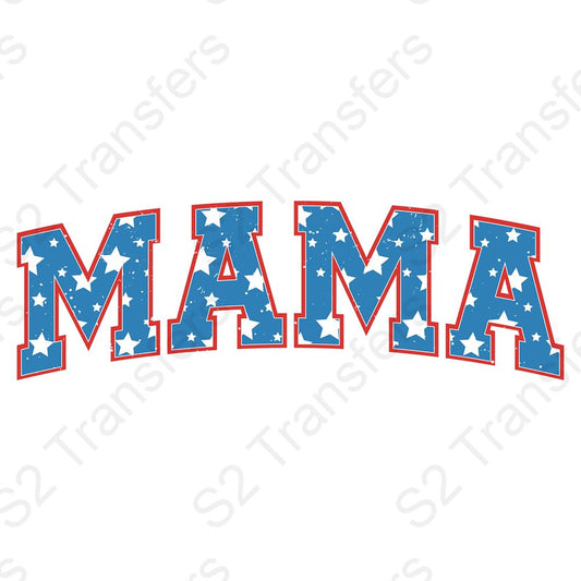 Patriotic Mama Stars Distressed