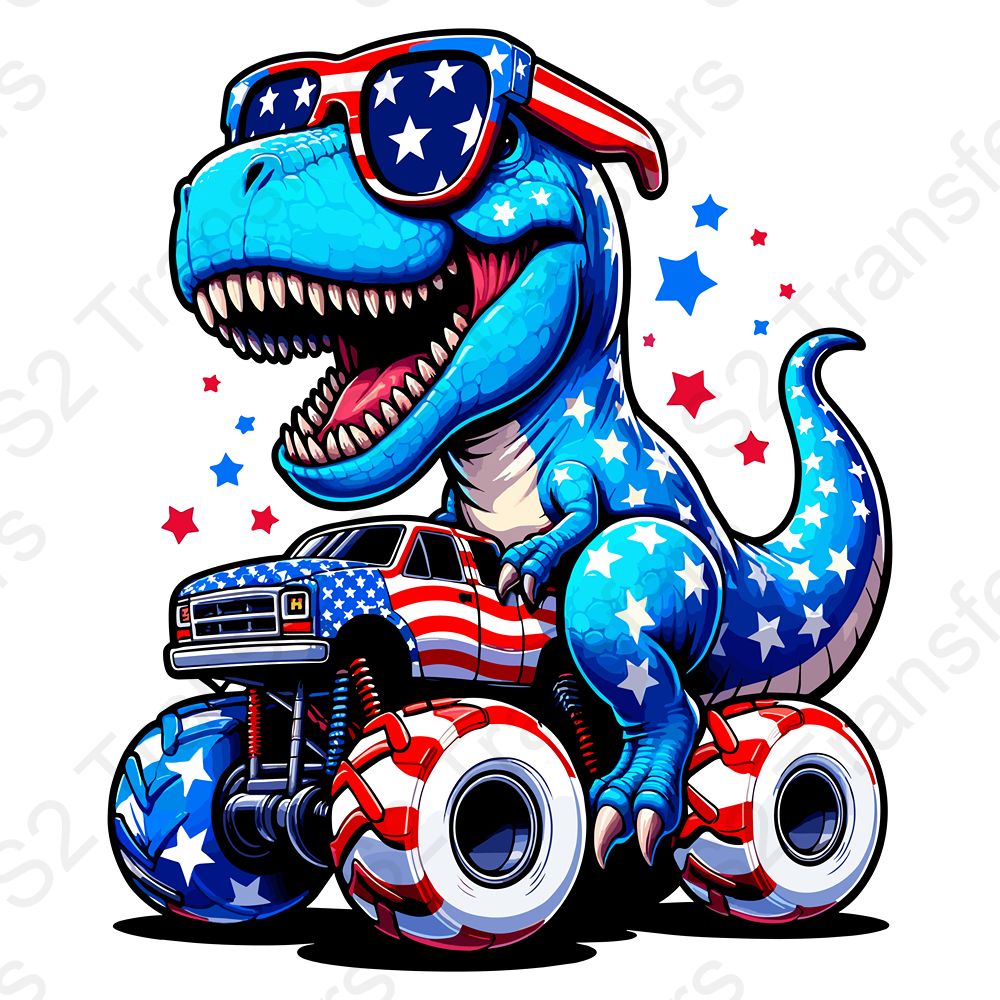 Patriotic T-Rex Monster Truck