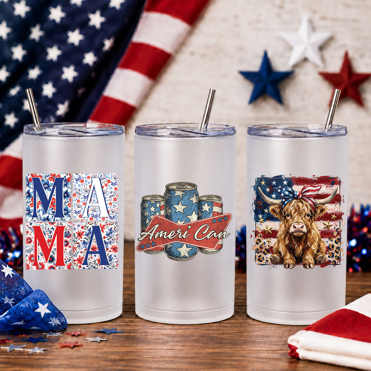 Patriotic UV DTF Sticker Sheet
