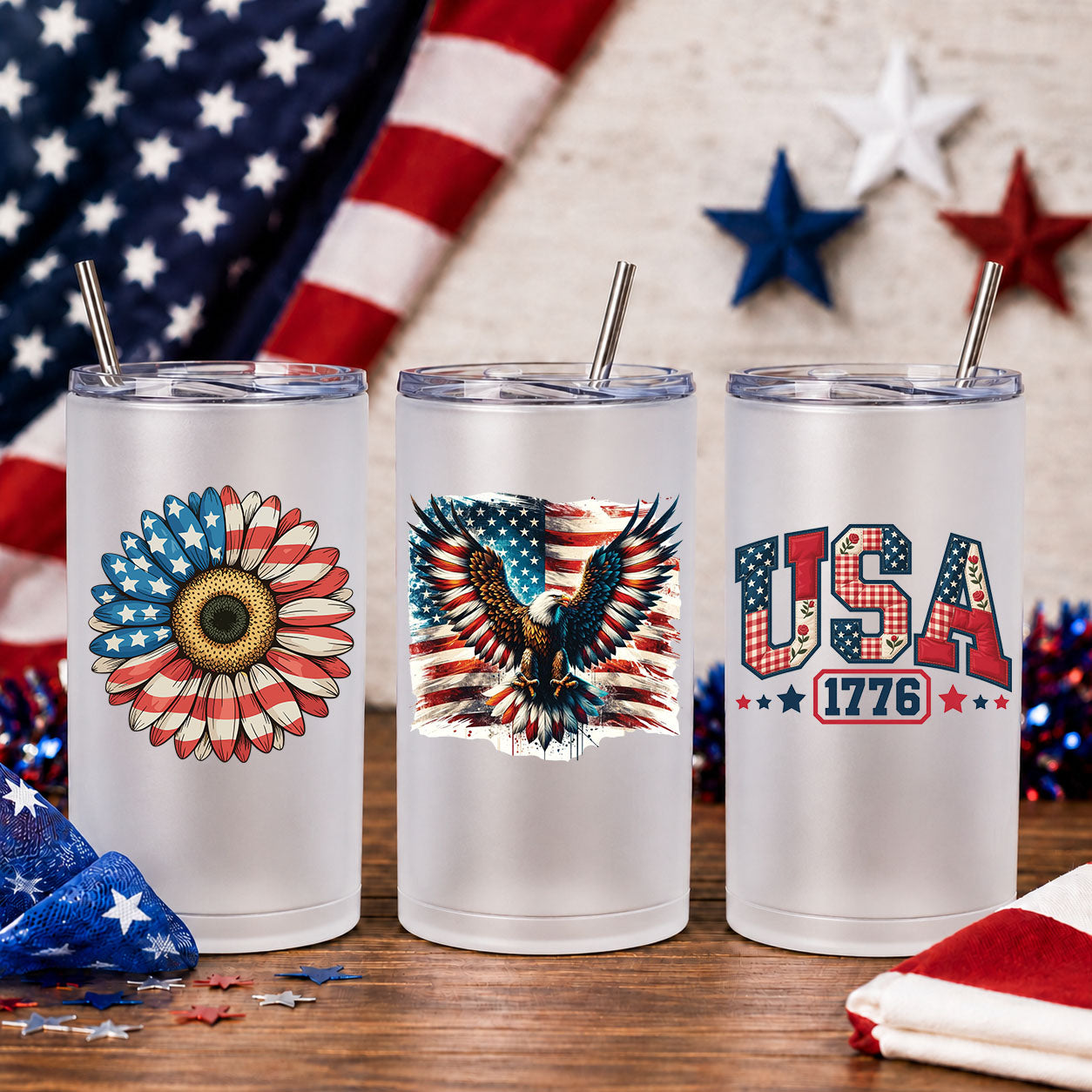Patriotic UV DTF Sticker Sheet