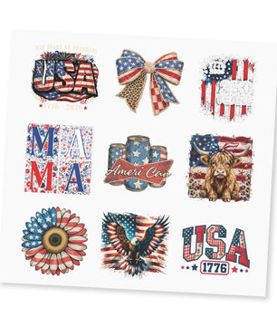 Patriotic UV DTF Sticker Sheet