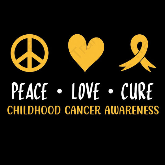 Peace Love Cure Childhood Cancer Awareness