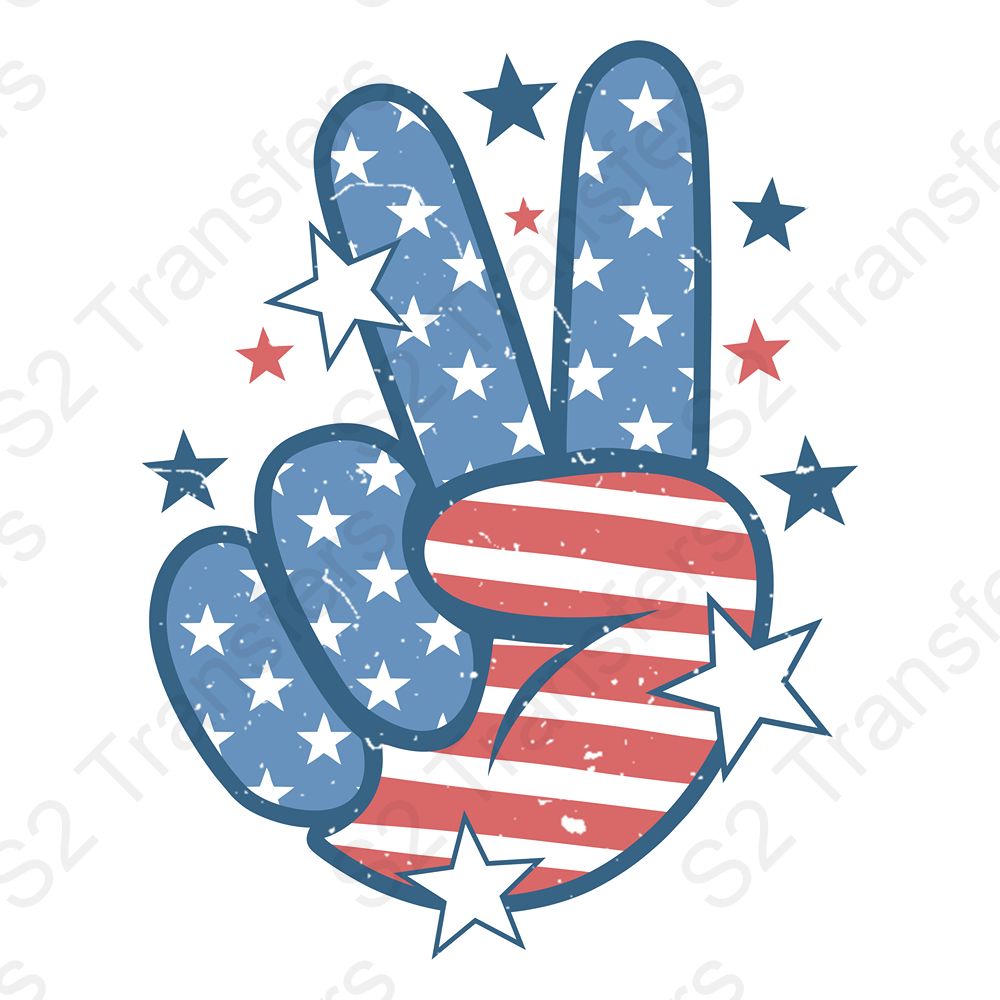 Peace Sign American Flag Retro