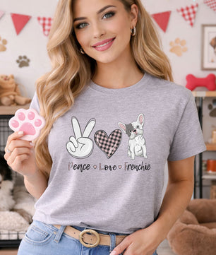 Peace Love Frenchie – DTF Transfer