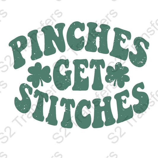 Pinches Get Stitches Distressed Green