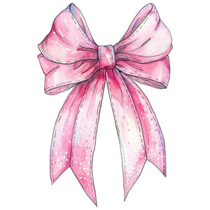 Pink Watercolor Bow