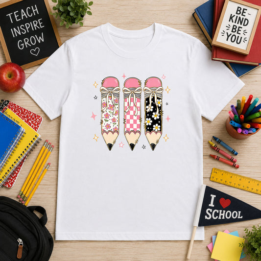 Pink Pencil Trio – DTF Transfer