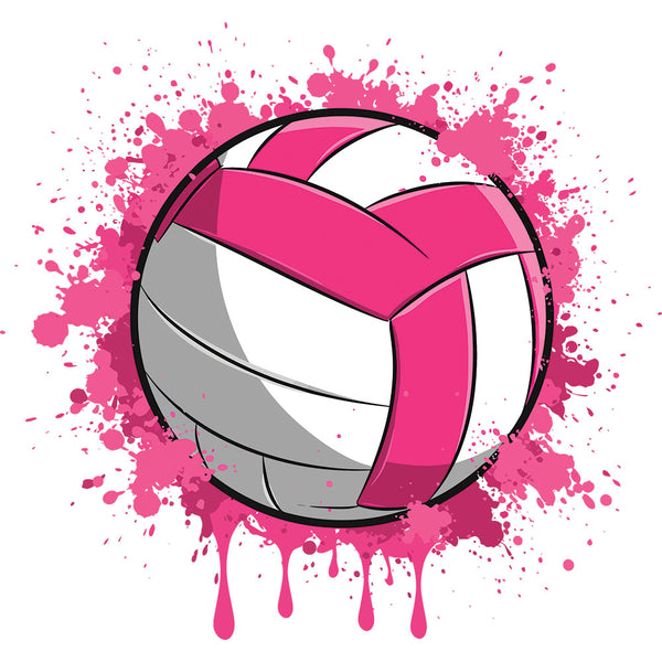 Pink Splatter Volleyball – DTF Transfer