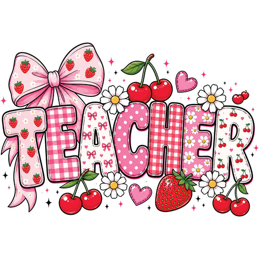 Pink Vibrant Teacher – DTF Transfer