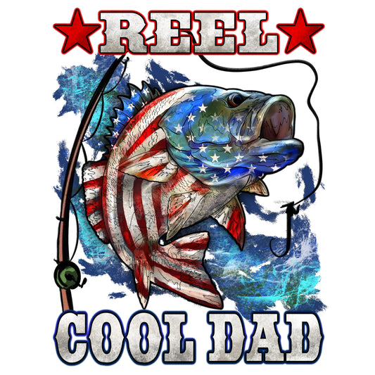 Reel Cool Dad American Flag Bass