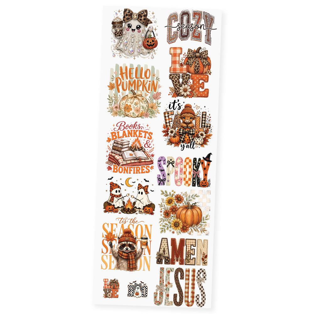 Retro Fall Vibes Premade DTF Transfer Gangsheet - 22" x 60"