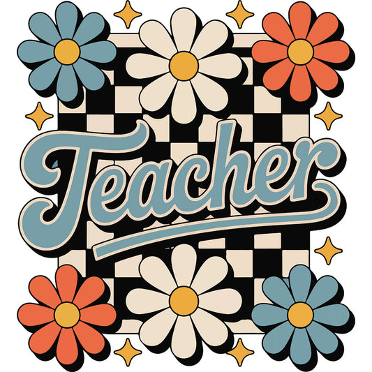 Retro Teacher Flowers – DTF Transfer