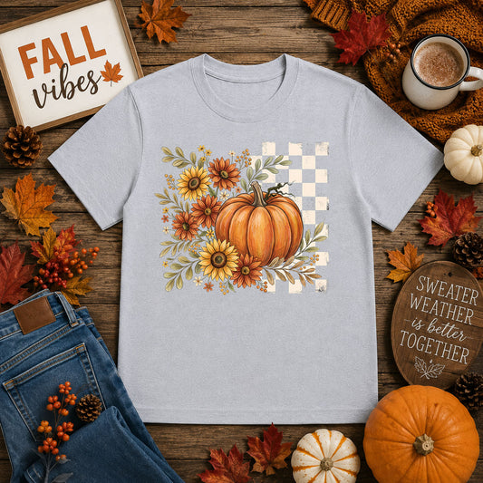 Rustic Flowers And Pumpkin – DTF Transfer