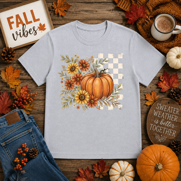 Rustic Flowers And Pumpkin – DTF Transfer