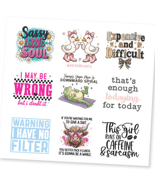 Funny UV DTF Sticker Sheet