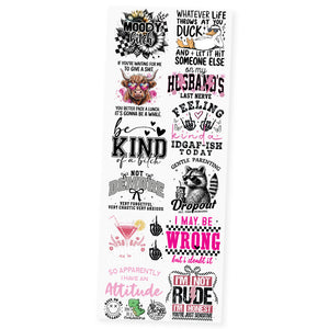 Sarcasm & Sass Premade DTF Transfer Gangsheet - 22