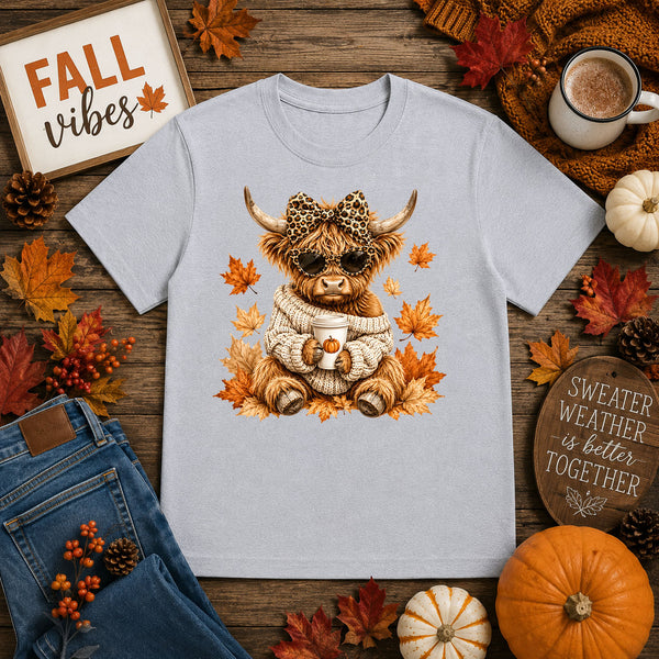 Sassy Fall Highland Cow – DTF Transfer