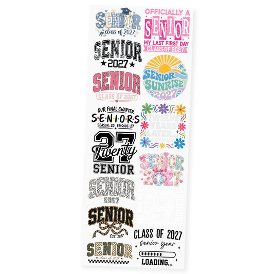 Senior 2027 Collection Premade DTF Transfer Gangsheet - 22" x 60"