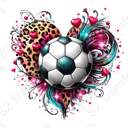 Soccer Ball Leopard Heart Color