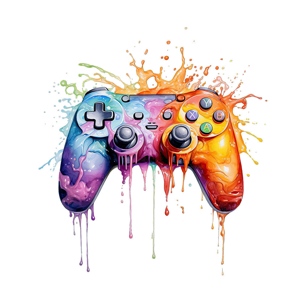 Splatter Paint Gaming Controller 3 - DTF Transfer