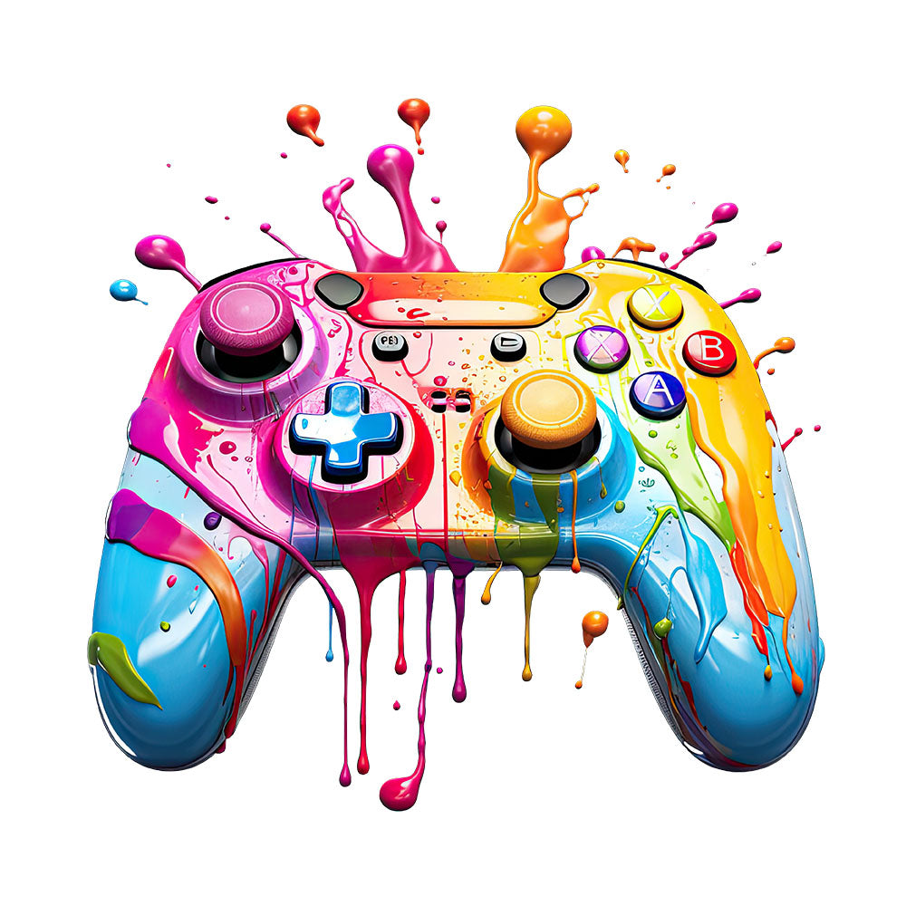 Splatter Paint Gaming Controller 4 - DTF Transfer