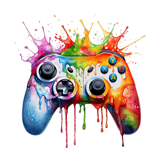 Splatter Paint Gaming Controller 5 - DTF Transfer