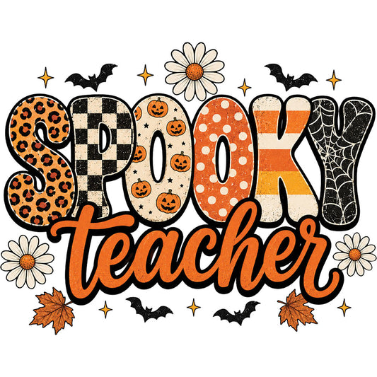 Spooky Teacher Orange – DTF Transfer