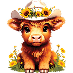 Sunflower Highland Cow – DTF Transfer