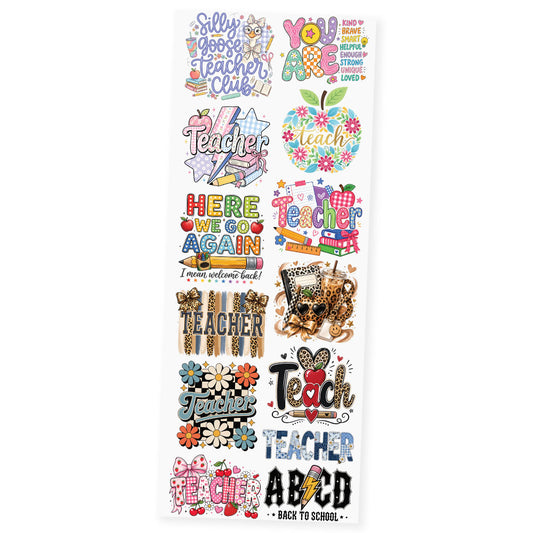 Teacher Life Collection Premade DTF Transfer Gangsheet - 22" x 60"
