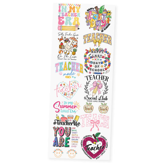 Teacher Vibes Premade DTF Transfer Gangsheet - 22" x 60"