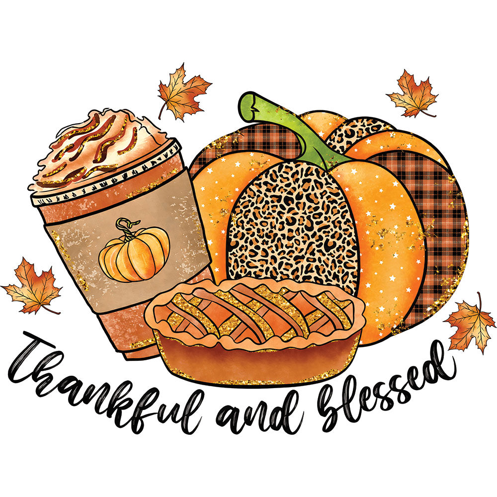 Thankful And Blessed Pumpkin - DTF Transfer