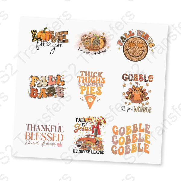 Thanksgiving UV DTF Sticker Sheet