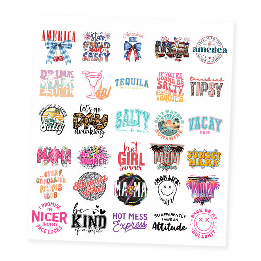 Trucker Babe Vibes Mini DTF Premade Transfer Gangsheet - 22" x 24"