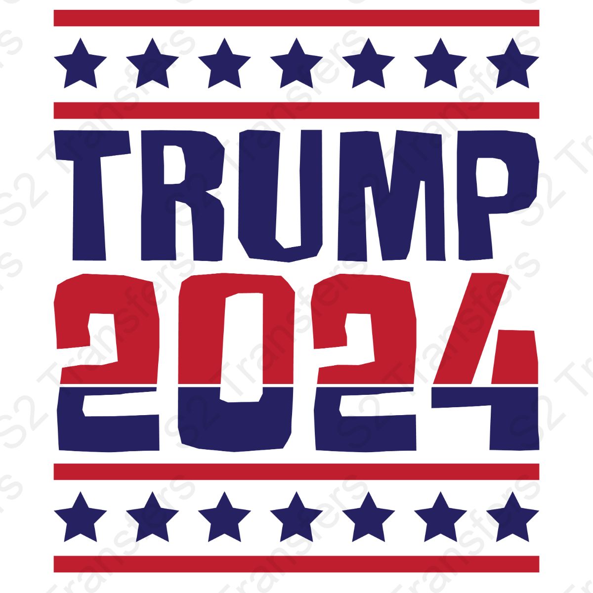 Trump 2024 Red & Blue Split