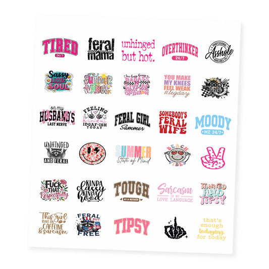 Unfiltered & Fabulous Trucker Mini Premade DTF Transfer Gangsheet - 22" x 24"