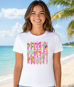 Vibrant Seashell Stripes – DTF Transfer