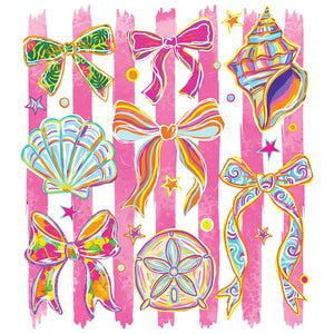 Vibrant Seashell Stripes – DTF Transfer