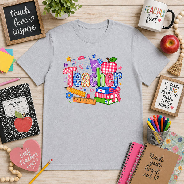 Vibrant Teacher Patterns – DTF Transfer
