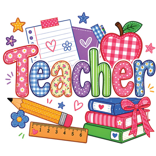 Vibrant Teacher Patterns – DTF Transfer