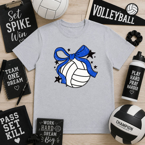 Volleyball Blue Bow – DTF Transfer