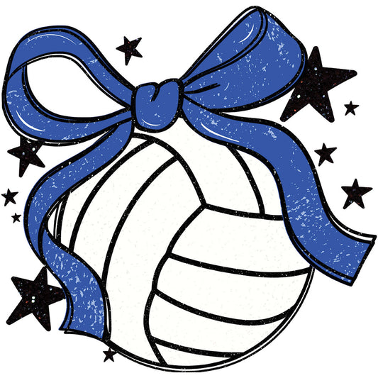 Volleyball Blue Bow – DTF Transfer
