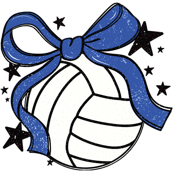 Volleyball Blue Bow – DTF Transfer