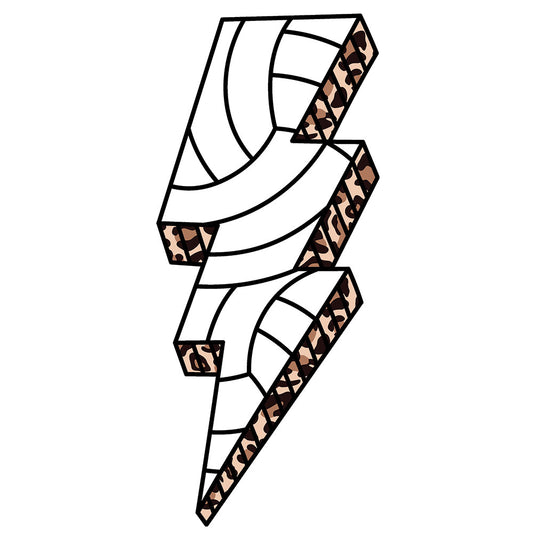 Volleyball Leopard Lightning – DTF Transfer