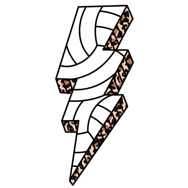 Volleyball Leopard Lightning – DTF Transfer