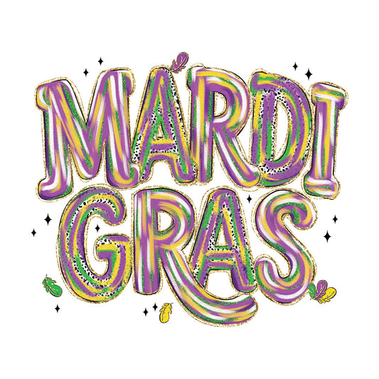 Watercolor Mardi Gras – DTF Transfer