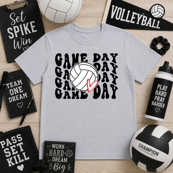 Wavy Game Day Volleyball – DTF Transfer